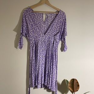 Lavender printed midi dress